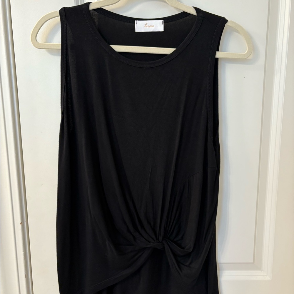 Braeve Black Tie Front Tank Top